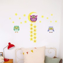 Walplus Wall Sticker Decal Glow in Dark Owl Tree Star